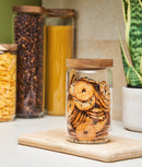 Set 20 recipiente etanșe alimente, sticlă, capac acacia