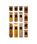 Set 13 recipiente etanșe alimente, sticlă, capac acacia