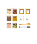 Set 6 recipiente condimente sticlă, capac bambus