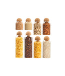 Set 8 recipiente depozitare alimente, sticlă, capac plută