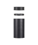 Set 6 recipiente etanșe, depozitare ceai, capac dublu, metal, negre