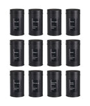 Set 12 recipiente etanșe, depozitare ceai, capac dublu, metal, negre