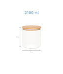 Set 4 recipiente sticlă detergenți, capac bambus