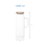 Set 4 recipiente sticlă detergenți lichizi, capac bambus & inox