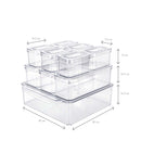 Set 10 cutii depozitare pentru frigider cu capac