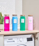 Set 12 etichete detergenți lichizi, albe, marker inclus