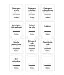 Set 12 etichete detergenți lichizi, albe, marker inclus