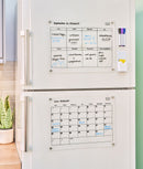 Set 2 planificatoare magnetice frigider, print negru