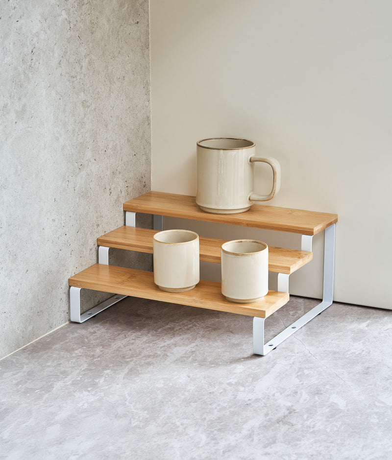 Set 2 suporturi etajate, modulare, bambus