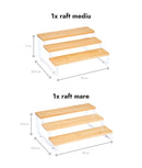 Set 2 suporturi etajate, modulare, bambus