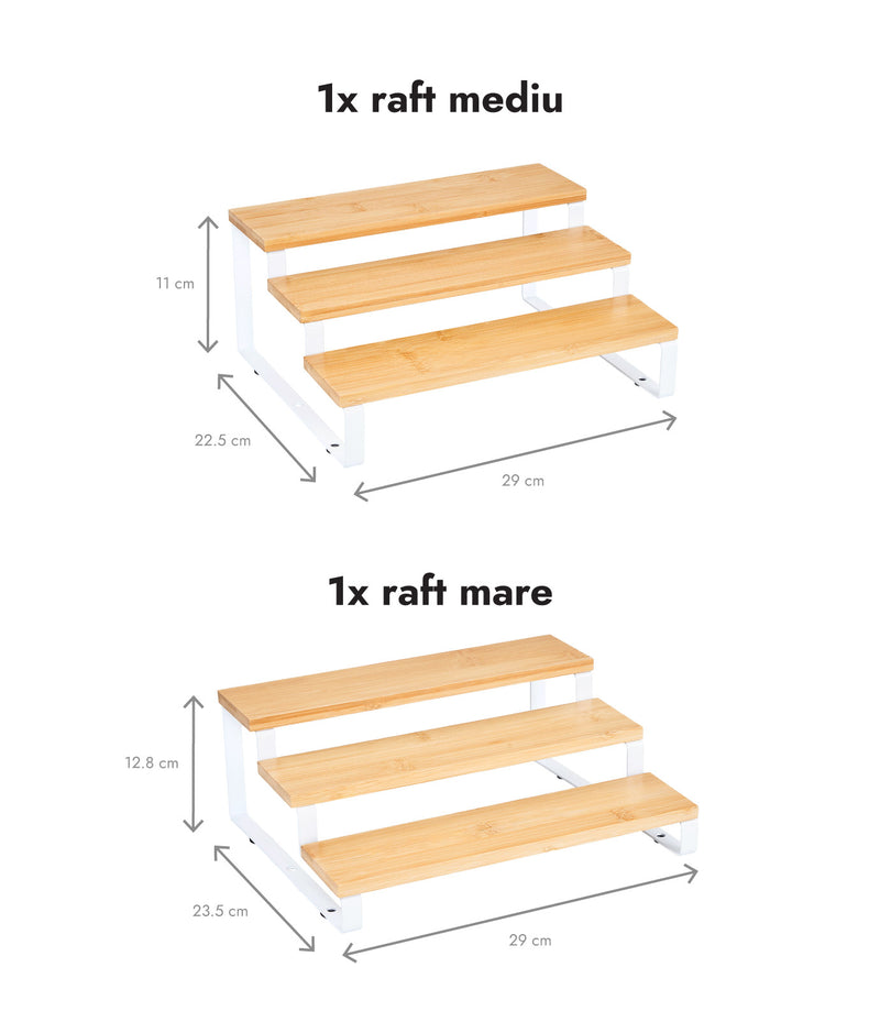 Set 2 suporturi etajate, modulare, bambus
