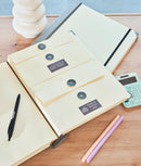 Set 24 etichete organizare documente, gri, marker inclus