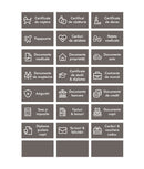 Set 24 etichete organizare documente, gri, marker inclus
