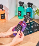 Set 24 etichete recipiente curățenie cu pulverizator, negre, marker inclus