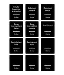 Set 24 etichete recipiente curățenie cu pulverizator, negre, marker inclus