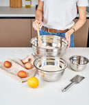Set 5 boluri inox MultiPrep, multifuncționale, capace etanșe, 3 răzători incluse, bej