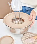 Set 5 boluri inox MultiPrep, multifuncționale, capace etanșe, 3 răzători incluse, bej