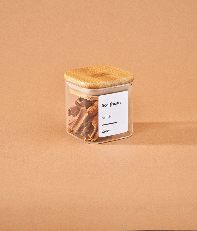 Set 50 etichete recipiente condimente, albe, marker inclus