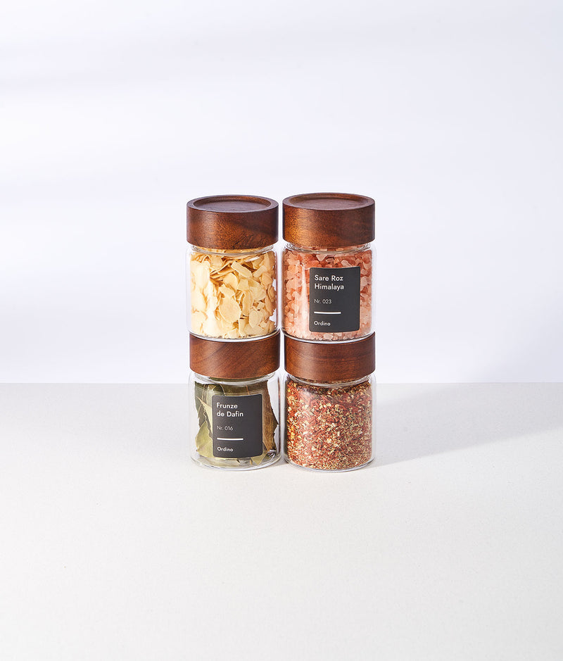 Set 50 etichete recipiente condimente, negre, marker inclus