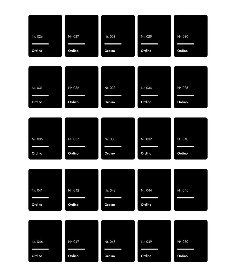 Set 50 etichete recipiente condimente, negre, marker inclus