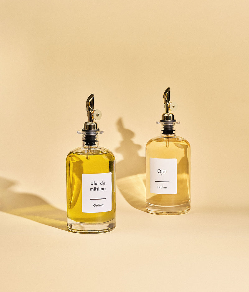 Set 6 etichete sticle ulei, albe, marker inclus