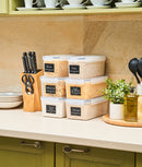 Set 60 etichete dreptunghiulare, negre, marker inclus