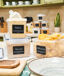 Set 60 etichete dreptunghiulare, negre, marker inclus