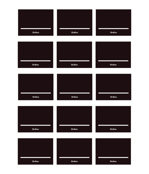 Set 60 etichete dreptunghiulare, negre, marker inclus