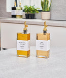 Set 8 etichete sticle ulei pătrate, albe, marker inclus