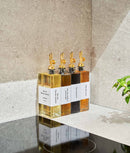 Set 8 etichete sticle ulei pătrate, albe, marker inclus