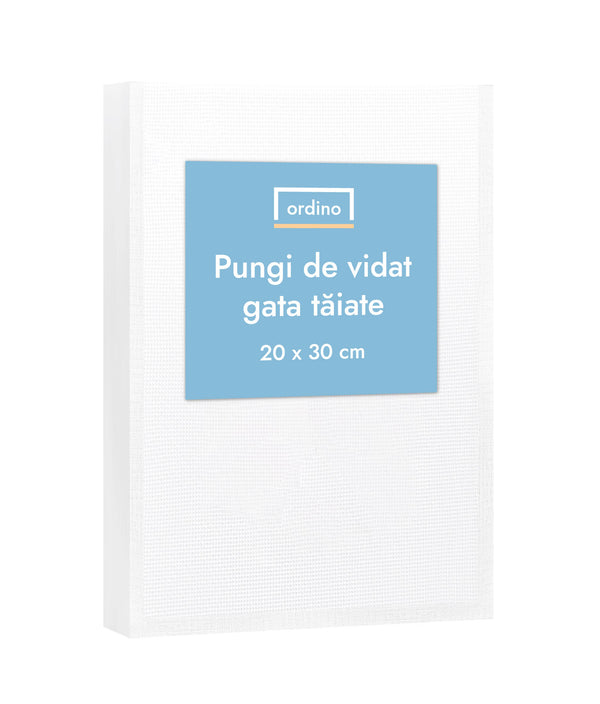 Set pungi pretăiate pentru aparatele de vidat Ordino, 20 x 30 cm