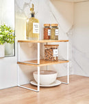 Set 2 rafturi modulare, etajabile, bambus, 4 moduri de utilizare