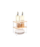 Set 2 rafturi modulare, etajabile, bambus, 4 moduri de utilizare