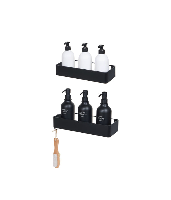 Set 2 rafturi organizare baie, autoadezive, design minimalist