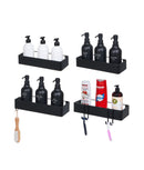 Set 4 rafturi organizare baie, autoadezive, design minimalist