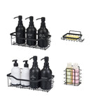 Set 4 rafturi organizare baie, autoadezive, design clasic