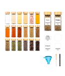 Set 18 sticluțe condimente, capac bambus