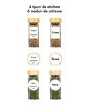 Set 18 sticluțe condimente, capac bambus