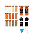 Set 12 sticluțe condimente, capac Acacia