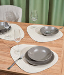 Set suporturi farfurii de masă, piele ecologică, bej