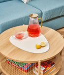 Set suporturi farfurii de masă, piele ecologică, bej