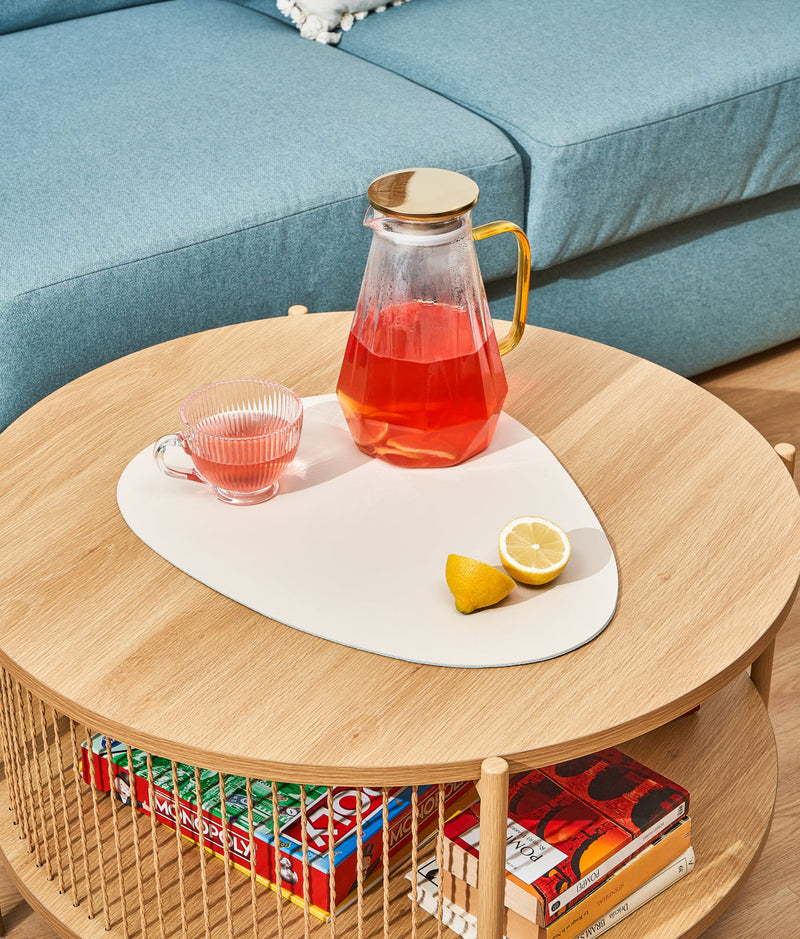 Set suporturi farfurii de masă, piele ecologică, bej