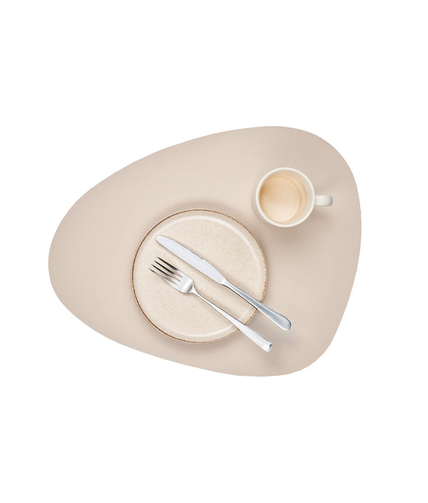 Set suporturi farfurii de masă, piele ecologică, bej