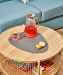 Set suporturi farfurii de masă, piele ecologică, gri închis