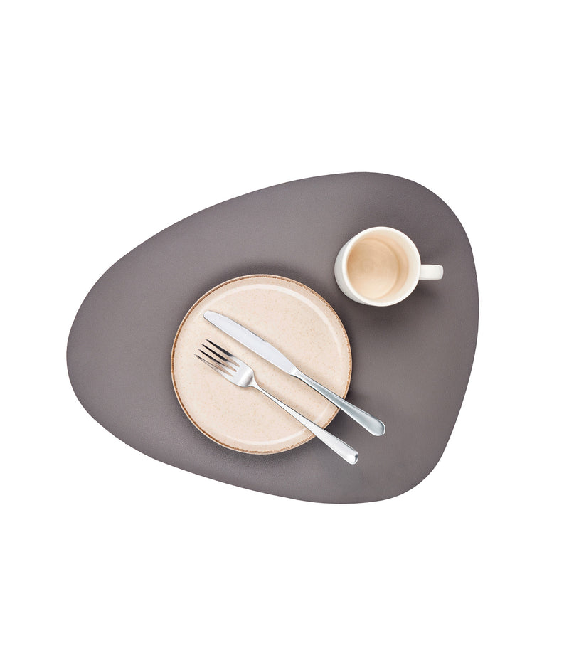 Set suporturi farfurii de masă, piele ecologică, gri închis