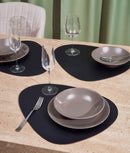 Set suporturi farfurii de masă, piele ecologică, negru