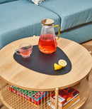 Set suporturi farfurii de masă, piele ecologică, negru