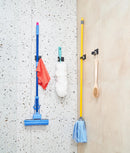 Set suporturi mopuri și accesorii de perete, metalice, autoadezive