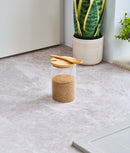 Zaharniță din sticlă, capac și lingură bambus