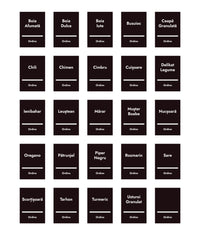 Set 4x24 etichete sticluțe condimente, negre, marker inclus